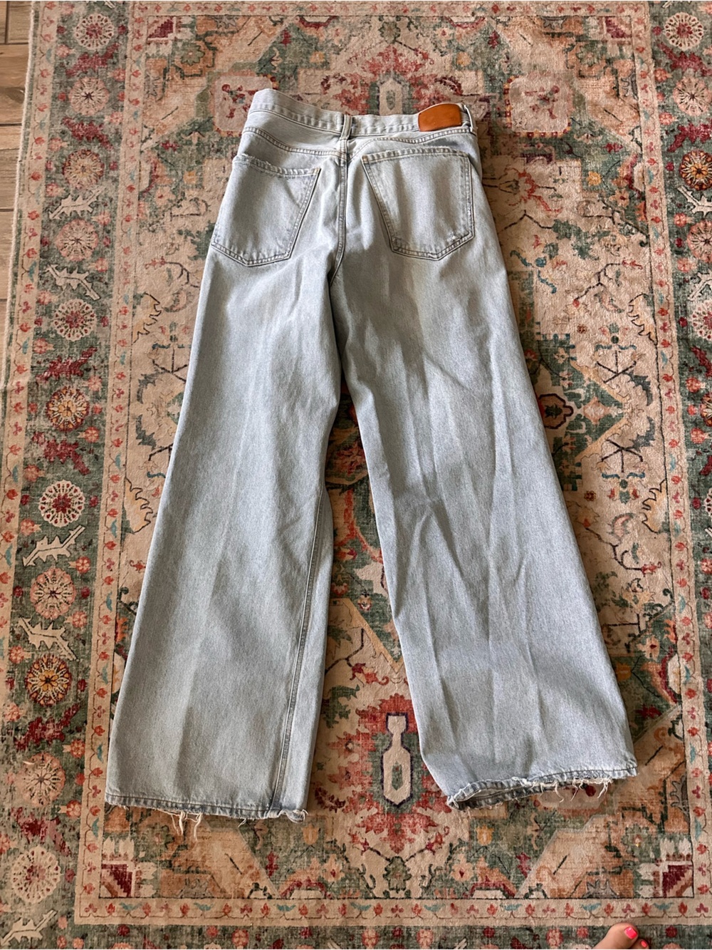 Citizens Of Humanity Light Blue Distressed Wide-Leg Jeans Paloma - Picture 4 of 6